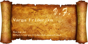 Varga Friderika névjegykártya